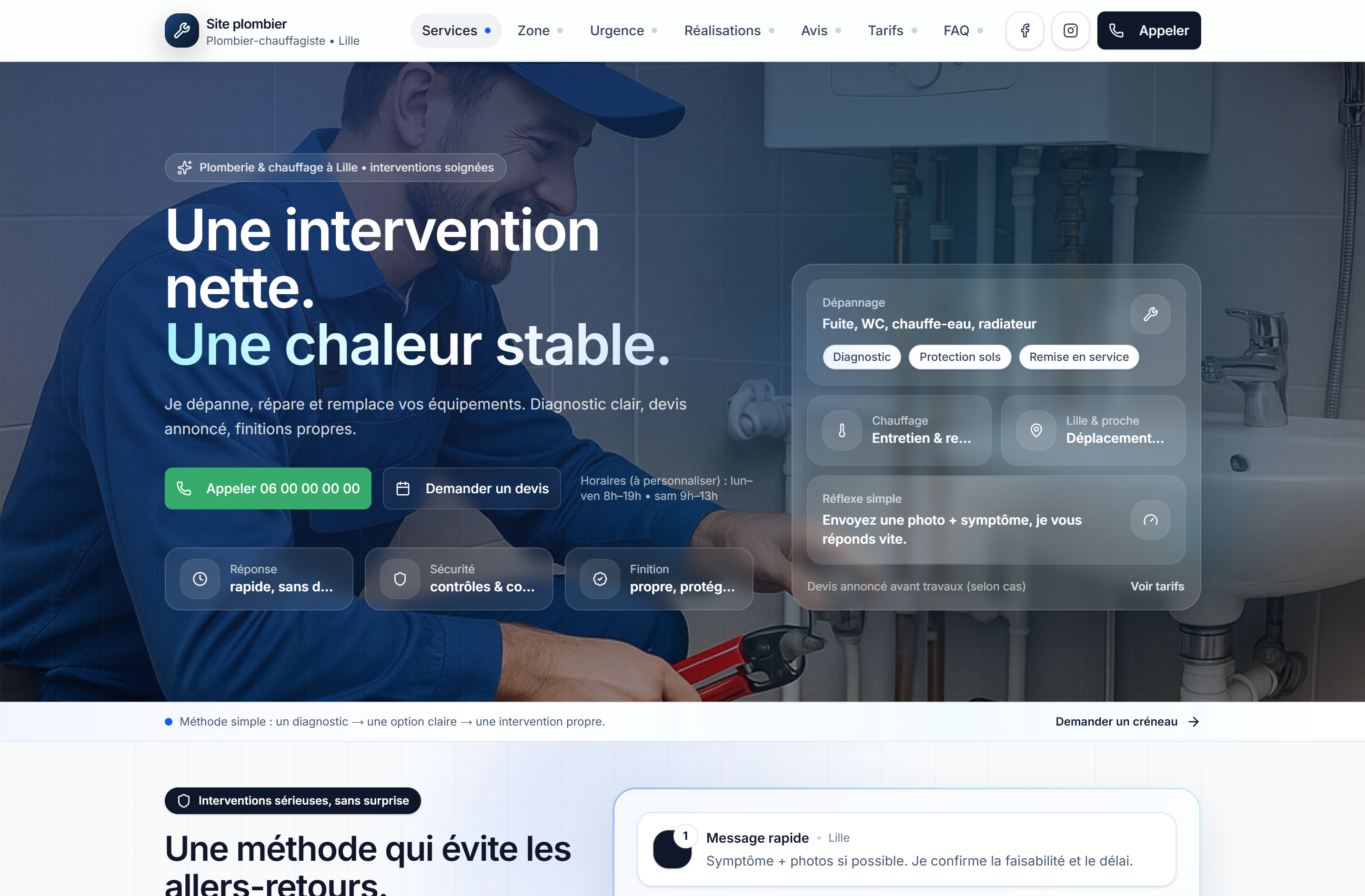 Aperçu du site Chauffagiste Pro