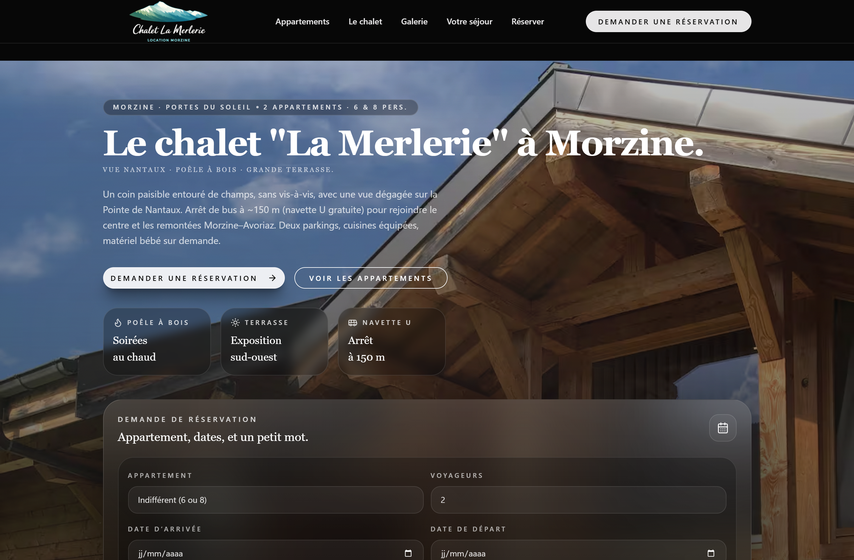 Aperçu du site Chalet La Merlerie