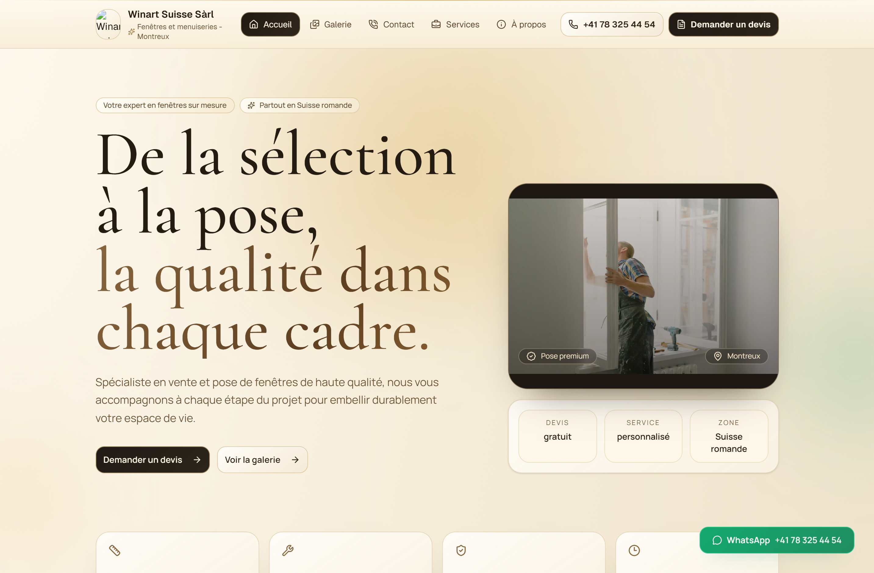 Aperçu du site Winart Suisse